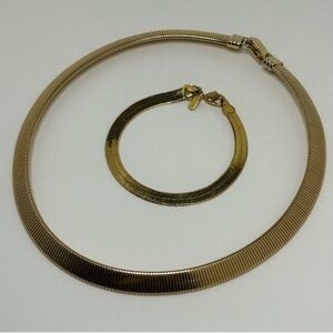 Napier Gold Necklace and Bracelet Set